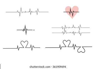 Heartbeat pulse with double heart symbol Forever Love for couples best  friends wedding Valentines day and engagement Stock Vector  Adobe Stock