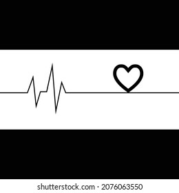 Cardiogram on white and black background,Cardiogram of Heart