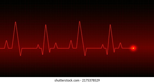 Ola cardíaca roja cardíaca cardíaca cardíaca. Fondo gráfico de la línea láser latido. Para hospitales, sitios web, banners y concepto de gimnasios. Ilustración vectorial.