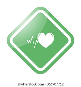 Cardiogram simple icon on colorful background
