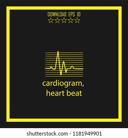 cardiogram sketch vector icon