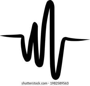 cardiogram sound wave sign isolated black vector