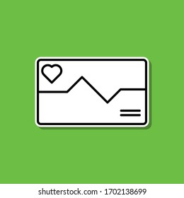 Cardiogram sticker icon. Simple thin line, outline vector of medical icons for ui and ux, website or mobile application