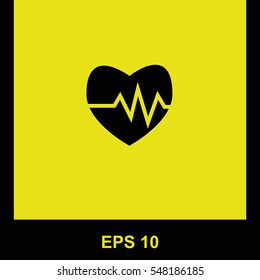 Cardiogram vector black icon. Isolated illustration. Business picture.