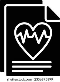 Cardiogram Vector Icon Glyph Style