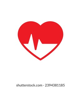 Icono vectorial del cardiograma. signo de ilustración vectorial del informe de diagnóstico cardíaco. símbolo médico.