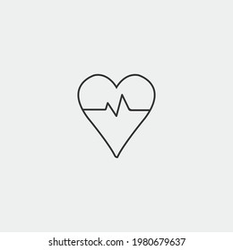 Cardiogram vector icon illustration sign