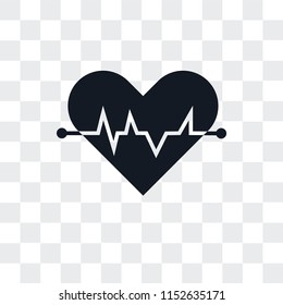 Cardiogram vector icon isolated on transparent background, Cardiogram logo concept