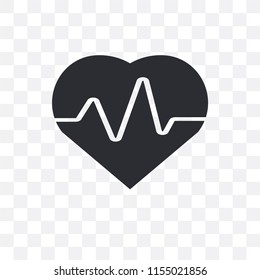 Cardiogram vector icon isolated on transparent background, Cardiogram logo concept