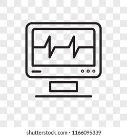 Cardiogram vector icon isolated on transparent background, Cardiogram logo concept