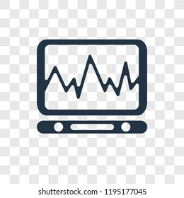 Cardiogram vector icon isolated on transparent background, Cardiogram transparency logo concept