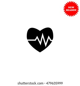 Cardiogram vector icon isolated on white background.