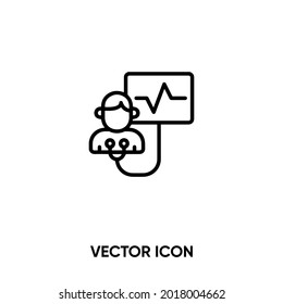 Cardiogram vector icon. Modern, simple flat vector illustration for website or mobile app.Ecg and heartbeat symbol, logo illustration. Pixel perfect vector graphics	