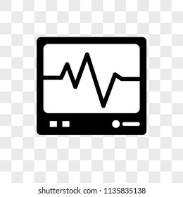 Cardiogram vector icon on transparent background, Cardiogram icon