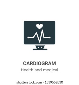 Cardiogram vector icon on white background. Flat vector cardiogram icon symbol sign from modern health and medical collection for mobile concept and web apps design.