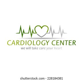 cardiogram Vector icons in the form of heart 
