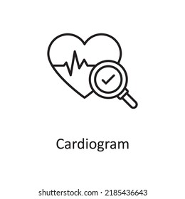 Ilustración de diseño de iconos de contorno vectorial de cardiograma. Símbolo diverso sobre el archivo EPS 10 de fondo blanco
