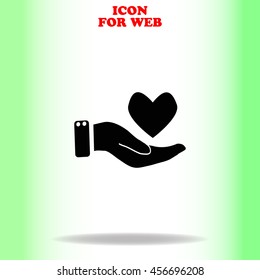 Cardiogram web icon. Black illustration on white background