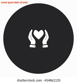 Cardiogram web icon. Gray circle button with white illustration.