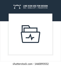 cardiograph file folder medical record icon design vector illustration