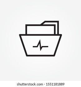 cardiograph file folder medical record icon design vector illustration