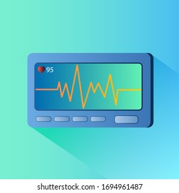 Cardiograph.Flat icon for web design.Vector illustration.