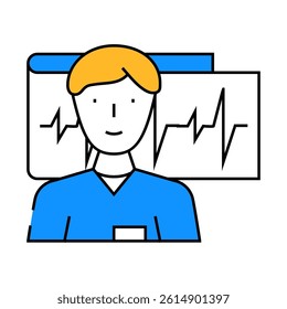 cardiologist doctor line icon vector. cardiologist doctor sign. isolated symbol illustration