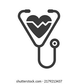 Cardiologist glyph icon isolated on white background.Vector illustration.