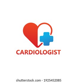 Cardiologist logo template design vector