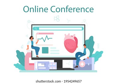 Cardiologist online service or platform. Idea of heart care