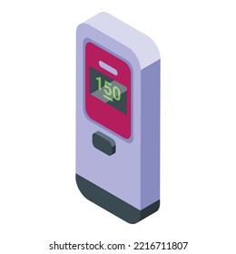 Icono de herramienta de cardiólogo vector isométrico. Palpitación cardíaca. Salud de las enfermedades