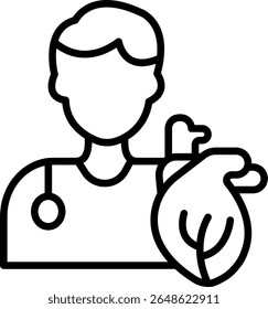 Cardiologista Vetor Line Icon Design