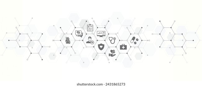 cardiology banner with the website icons and symbol of healthcare cardiac system cardiologist checkup heart disease or surgery cardio medicine or diagnostics