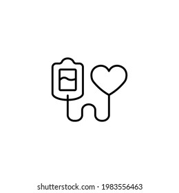 Kardiologie, einfache, dünne Linie, Vektorgrafik