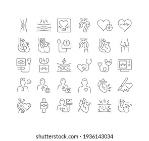 Cardiology. Collection of perfectly thin icons for web design, app, and the most modern projects. The kit of signs for category Medicine.