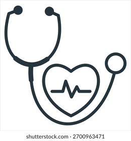 Cardiology Concept Outline Icon Vector Illustration