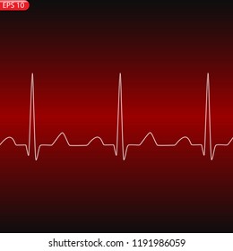 Cardiology concept with pulse rate diagram. Medical background with heart cardiogram.