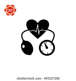 Cardiology Concept and Tonometer Icon