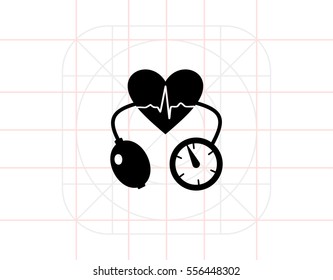Cardiology Concept and Tonometer Icon