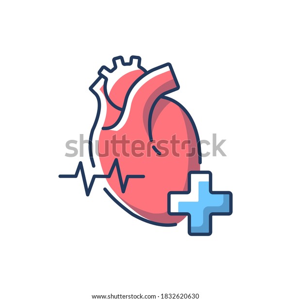 心臓科のrgbカラーアイコン 心臓科医 心臓科のコンサルタント 心臓病の治療 医療診断 心臓外科医 のベクター画像素材 ロイヤリティフリー