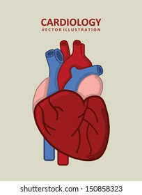 cardiology design over beige background vector illustration 