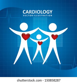 cardiology design over blue background vector illustration 