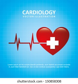 cardiology design over blue background vector illustration 