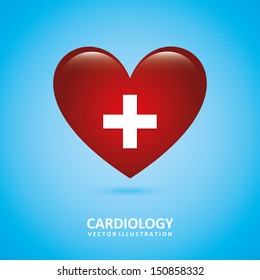 cardiology design over blue background vector illustration 