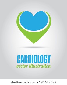 Cardiology design over gray background, vector illustration