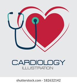 Cardiology design over gray background, vector illustration