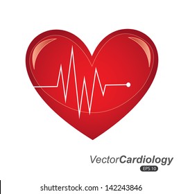 cardiology design over white background vector illustration