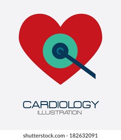 Cardiology design over white background, vector illustration