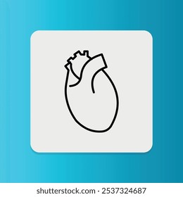 Cardiologia. Traçado editável. Ilustração vetorial