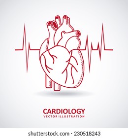 diseño gráfico cardiológico, ilustración vectorial